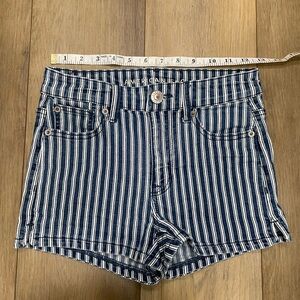 American Eagle Outfitters Blue Striped Juniors Shorts